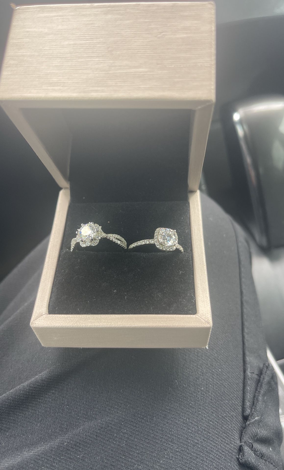 Diamond Rings One Size 6 And The Other Size 8 Also One Of The Rings Are Moisinite Diamonds