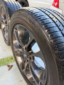 Black Alloy Wheels & Tires Set of 4 OEM DURANGO