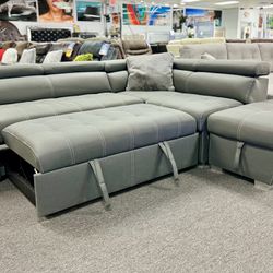 Clearance Sale💥Beautiful Grey Sofa Sleeper Sectional Available Limited Time Only $1199🔥