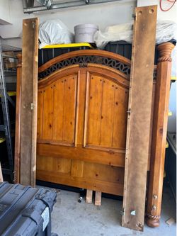 Queen size bed frame with head board and foot board