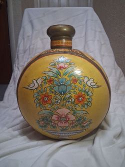 Vintage Indian Iron Round Oil Pot Old Hand Crafted
