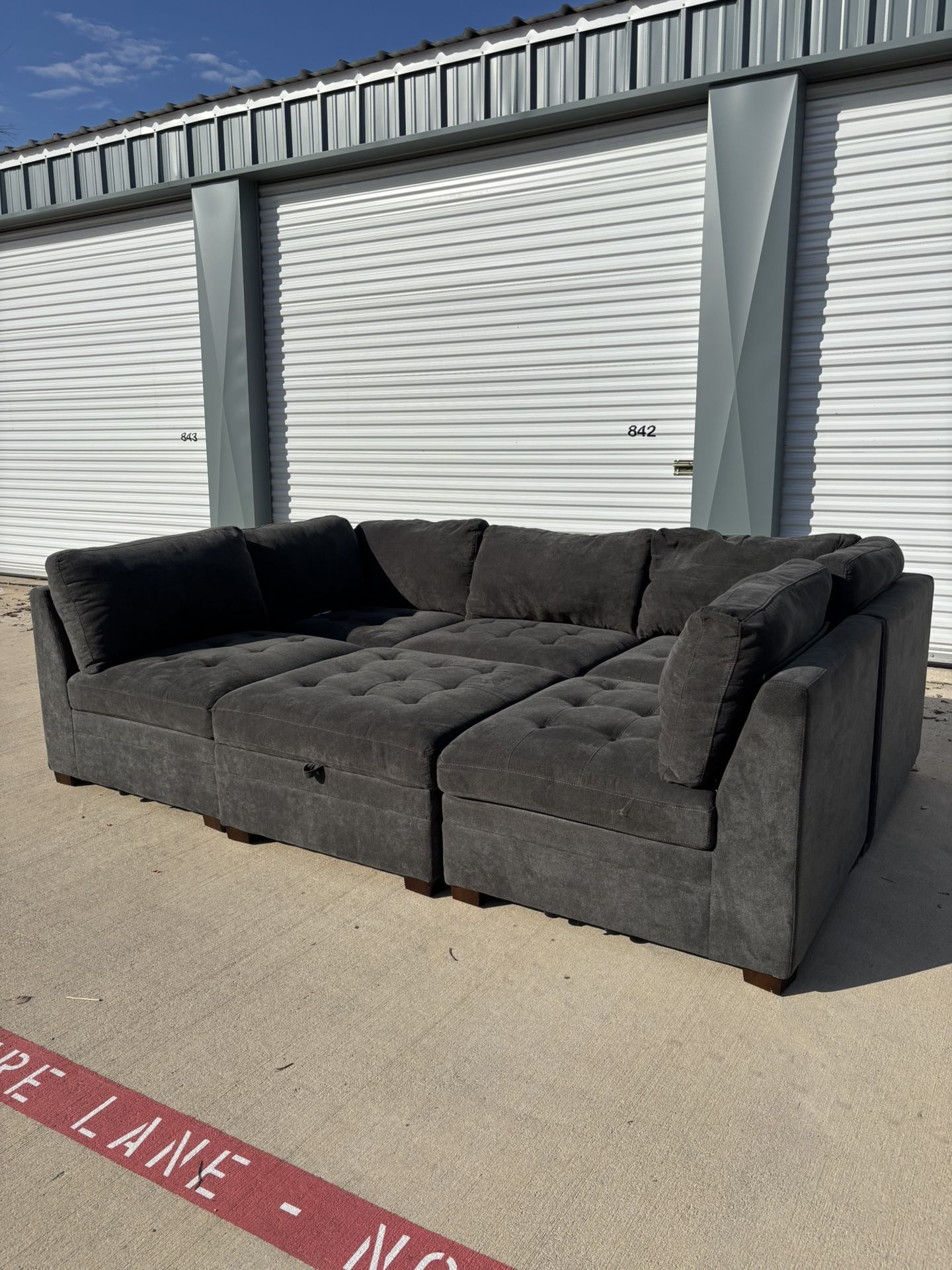 Beautiful Charcoal Grey Modular Thomasville Sectional Couch Delivery Available 🚚