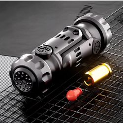 Tungsten Steel Fidget Gun Toy - Metal EDC Finger Slider with Textured Spinner, Stress Relief Gadget for Adults, Silent Clicking & Gyro Rotation (Black