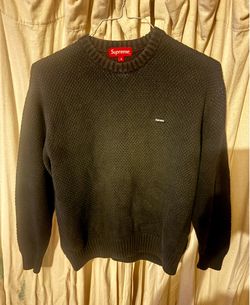 SUPREME Textured Cotton Sweater Black, Small Box Logo Size: Medium Adult
