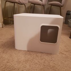 White Covered Litter Box