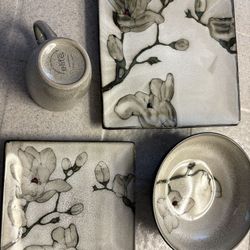 Attractive Stoneware Dishes-Set Of 12