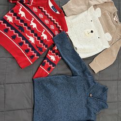 Lot Of 3 Kids Boys Sweater Pullover 4T 5T