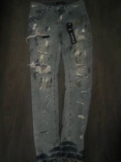 Black tag purple jeans