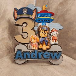 3D Cake Topper , Party Decoration Paw Patrol (New)