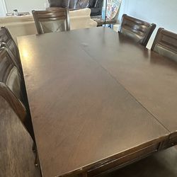 Dark Brown High Top Table With Chairs And Leaf