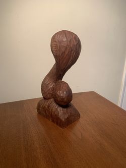 MCM Vintage Abstract Wooden Statue
