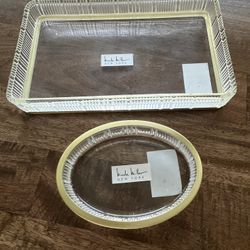(2) Piece Nicole Miller Glass Countertop Accessories Bathroom Set 
