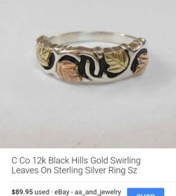 12k collective silver ring with gold