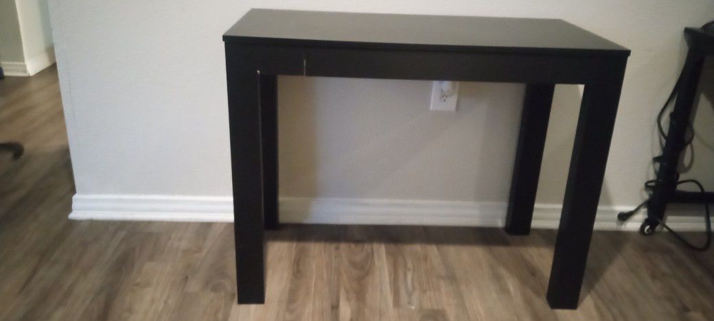 Small Black Desk with Drawer, 30 Inches Tall, 39 Inches Long, 20 Inches Wide 