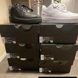 Supreme Air forces White & Black men Sizes.