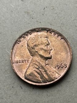 1963 No Mint Mark Penny Amazing Condition 