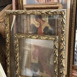 2 Vintage Gold Frames W Glass 