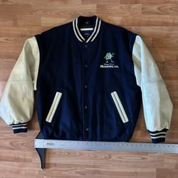 Vintage Disney Monsters Inc Sz L leather varsity jacket #varsityjacket #Disney 90s y2k