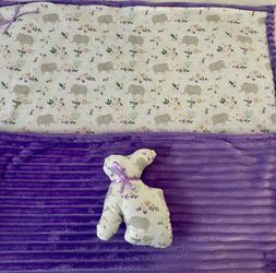 Baby Blanket With Matching Stuffed Bunny, Squeaking Toy