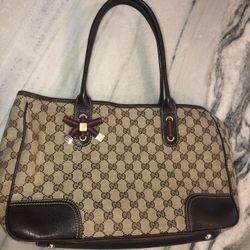 Gucci Canvas and Leather Tote-Vintage!