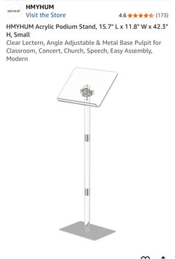 HMYHUM Clear Acrylic Podium Stand Small