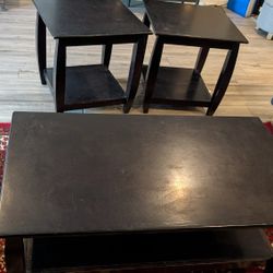 Heavy Solid Wood Coffee Table Set