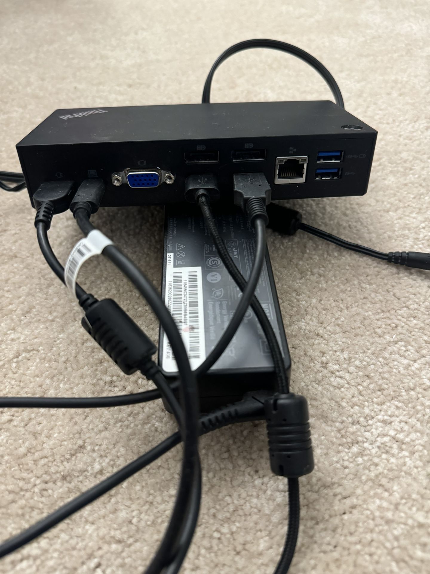 Lenovo ThinkPad USB-C UltraDock With 90W 2 Prong AC Adapter (40A90090US, USA Retail Packaged)