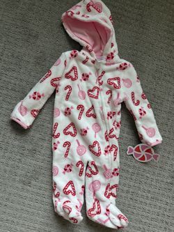 Baby Fleece Hooded Footed Snowsuit Onesie 6-9M