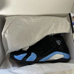 New Men’s Air Jordan 14 Retro 2026 — Black University Blue — Size 11.5
