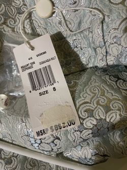 Michael Kors Luxury Resort Collection Aqua Metallic Pants