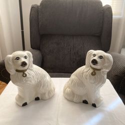 Staffordshire Style Terrier Figurines 