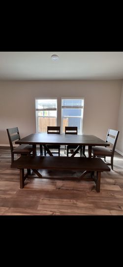 Living Spaces Dark wood dining Table