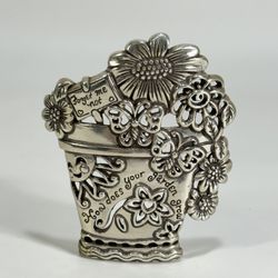 Brighton "Forget Me Not" Silver-Plated Flower Pot Garden Grow Night Light Cover