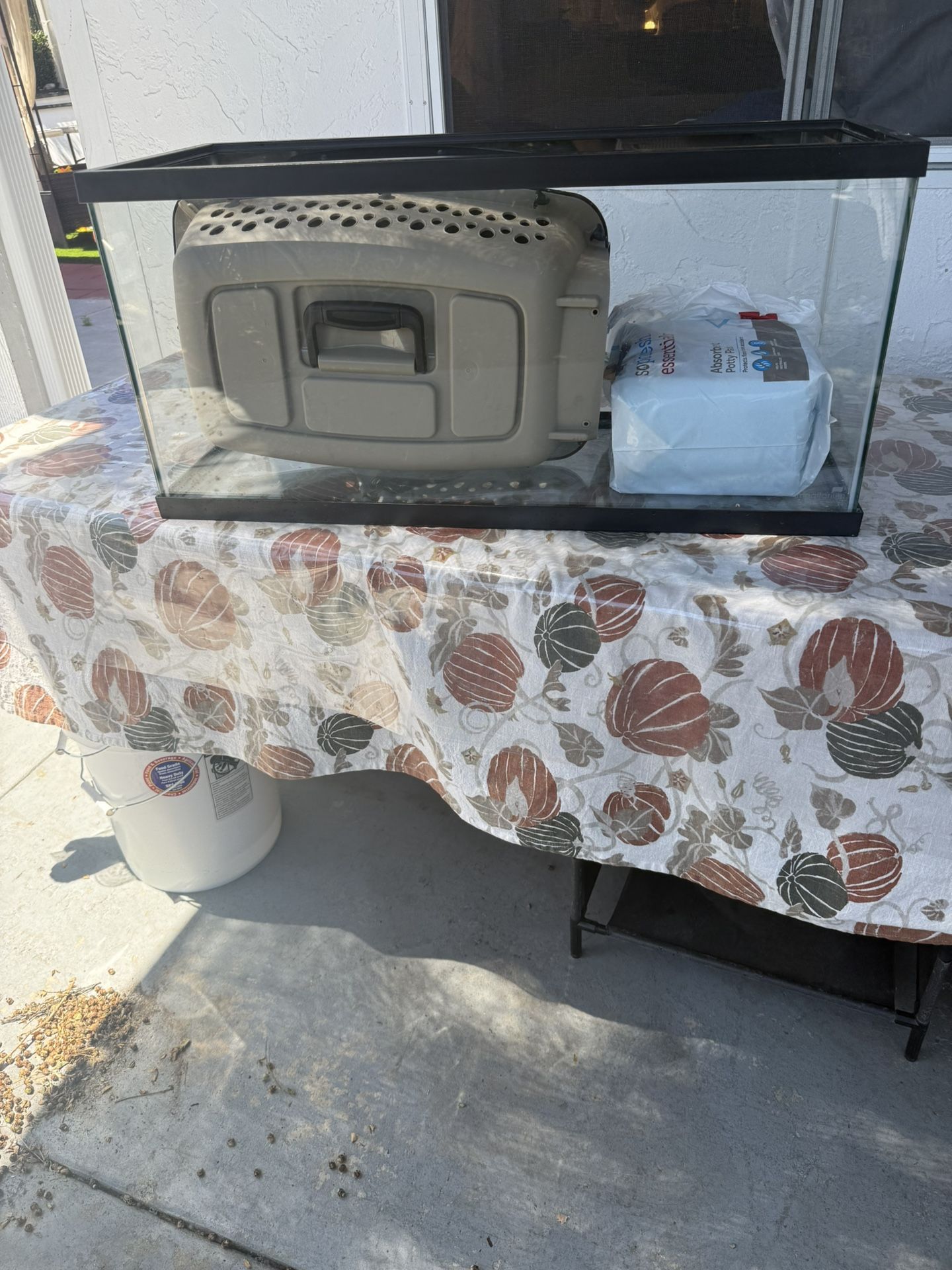 Tank ,puppy Pads & Enclosure For Small Animal