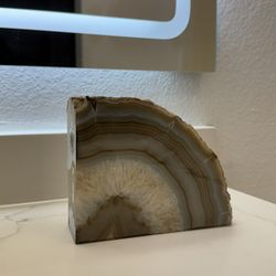 Natural Agate Geode Bookend – Polished Crystal Stone Home Decor