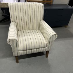 Roll Arm Chair For Sale White Blue Stripe Traditional 