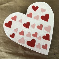 Solid Wood Heart Hand Painted