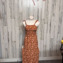 Coco & Sky Floral Smocked Maxi Dress – Ruffle Straps, Tiered Skirt, Boho Cottagecore – Women’s Size M NWT