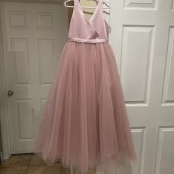 Pink Blush Elegant Wedding Flower Girl Dress