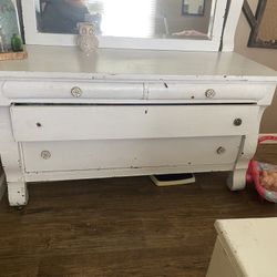 Antique Dresser With Swivel Mirror