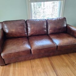 Thomasville Brown Leather Sofa