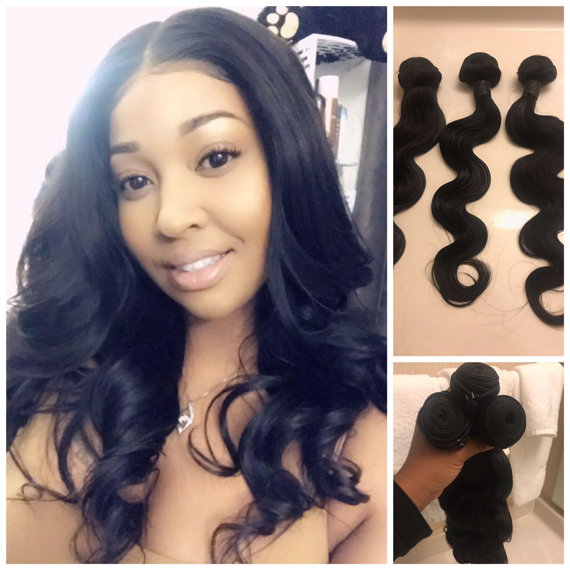 14”14”14” body wave bundle deal with 12” closure.