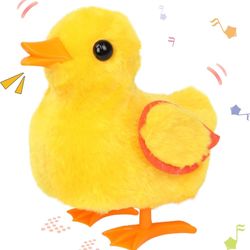 Hopearl Walking Duck Pet Quack Duckling Interactive Electronic Plush Toy Farm Animals Animated Gifts for Toddlers Birthday, Yellow, 8''