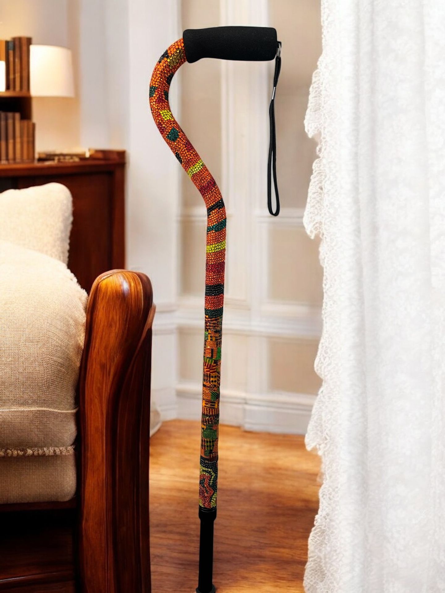 Beautiful bedazzled, walking cane