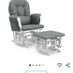 Storkcraft Premium Hoop Glider & Ottoman - White/Gray