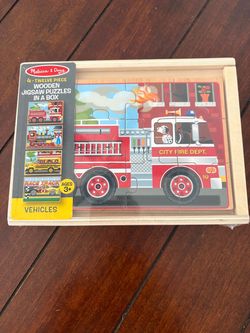 Melissa & Doug Vehicles Wooden Jigsaw Puzzles in a Box