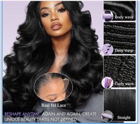 🔥Brand new🔥 22Inch 13x6 Lace Front Wigs Human Hair Pre Plucked Body Wave HD Transparent Lace Frontal Wigs Human Hair Real 180% Density Glueless Wigs