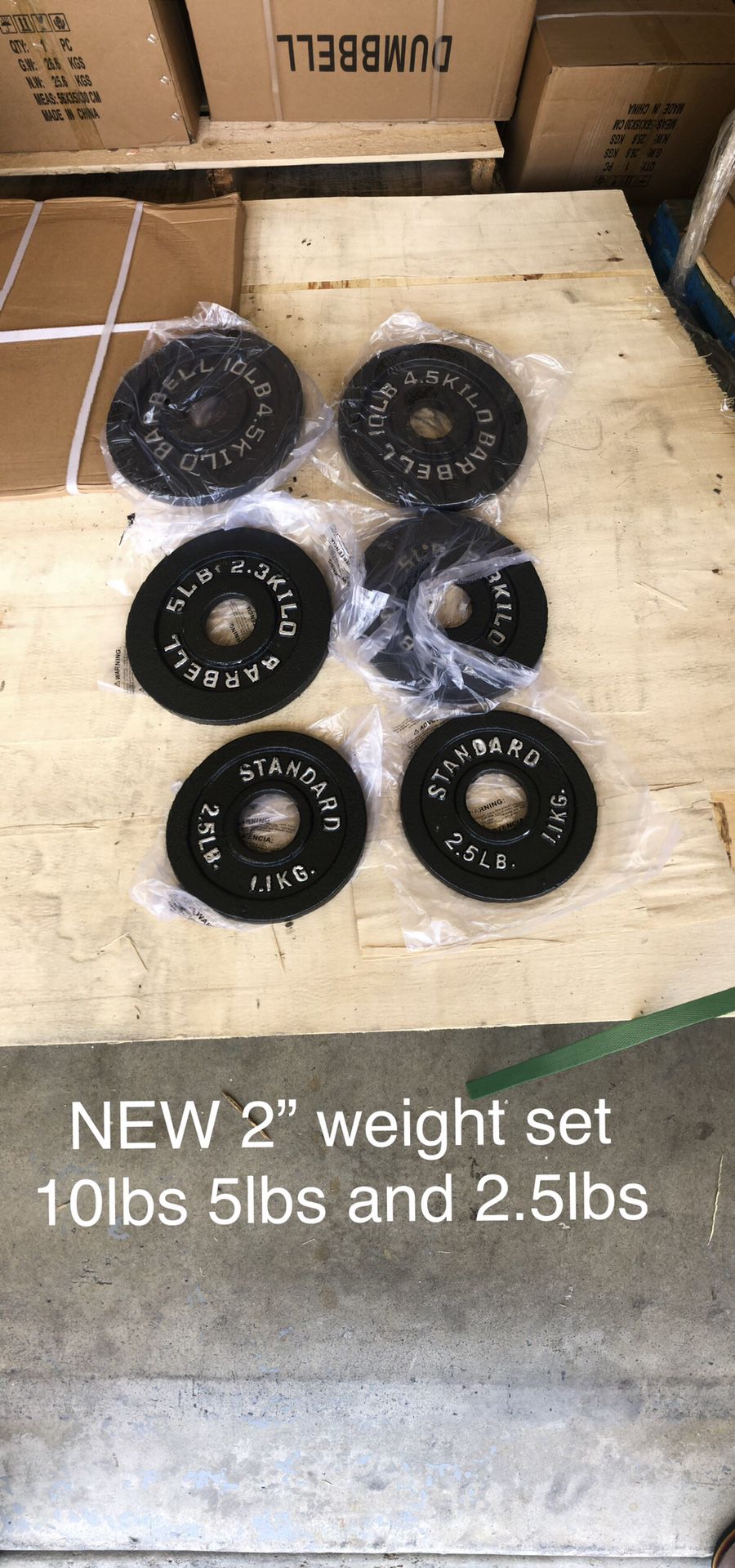 New olympic weight set 10lb 5lb 2.5lbs small weights iron plates NEW 2” holes