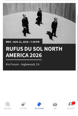 RUFUS DU SOL WEDNESDAY TICKET