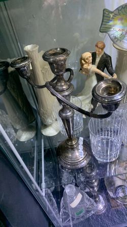 Pair Sterling Silver weighted Candlesticks, good Shape